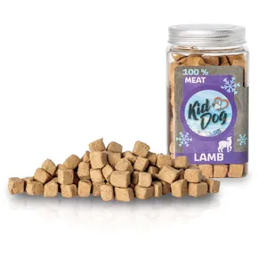 KIDDOG Super Premium 100% gefriergetrocknete LAMB CUBES - reines Lammfleisch, gefriergetrocknet 105 g